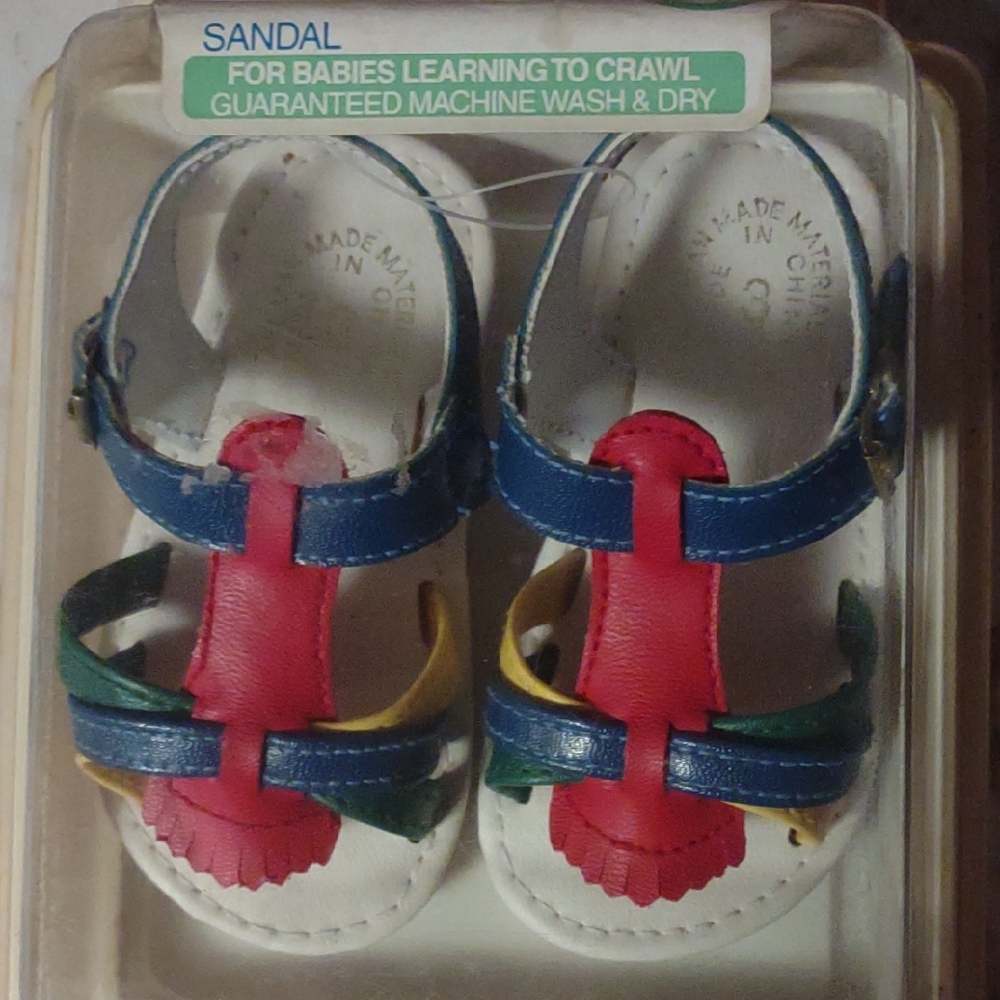 Colorful Baby Sandals with Red and Blue Straps